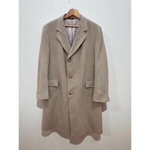 Vtg Malcom Kenneth Mongolian Cashmere Coat Camel Tan Overcoat Men L